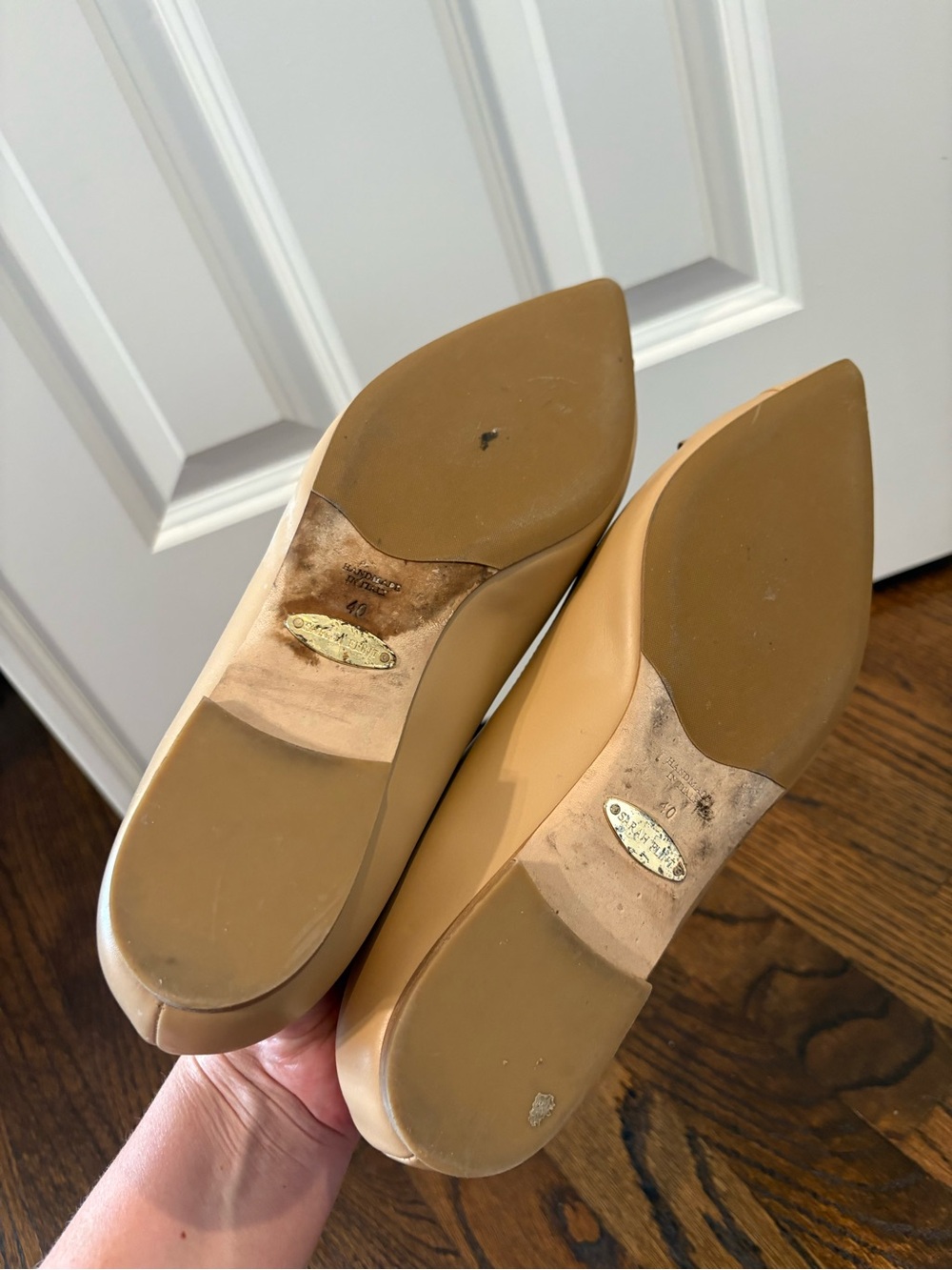 Sarah Flint Natalie Flat - Classic Pointed-Toe Nude Ballet Flats - Size 9 - Picture 6 of 7